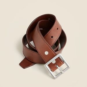 New! J. Crew Wallace & Barnes Italian Leather Belt with Square Brass Buckle NWOT